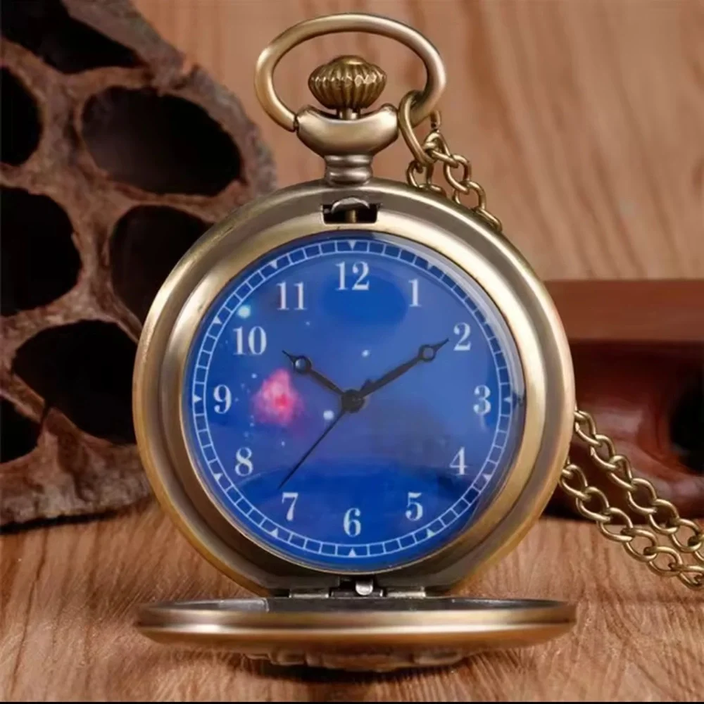 Pocket Watch Vintage Bronze Hollow Design Little Prince Necklace Pendant